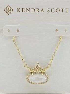 Kendra Scott x Disney Ivory Princess Gold Short Pendant Necklace
